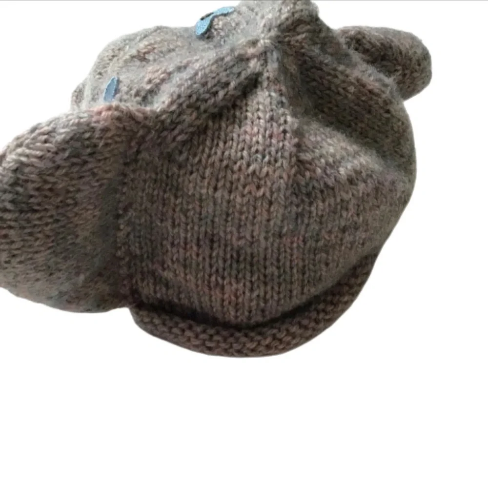 Elephant Hat Handmade Knit Youth Tan OS